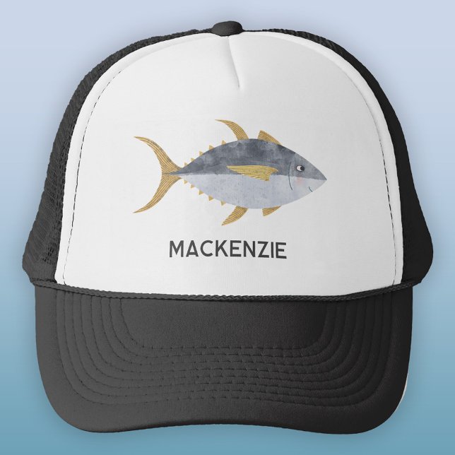 Thunfischfang Personalisiert Truckerkappe (Yellowfin tuna fish personalized custom name trucker hat)