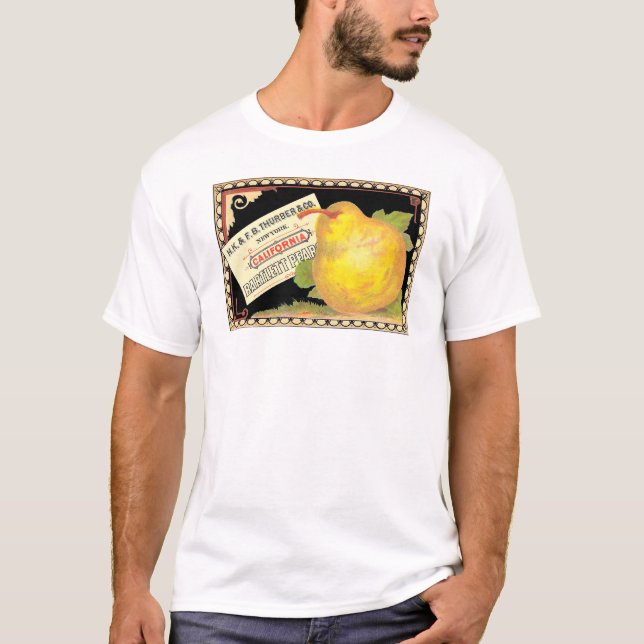 Thurber Birnen - Vintages Fruchtkäfigetikett T-Shirt (Vorderseite)