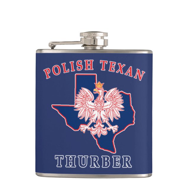 Thurber Polish Texan Flachmann (Vorderseite)