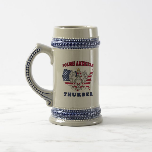 Thurber Texas Polnischer Amerikaner Bierglas (Links)