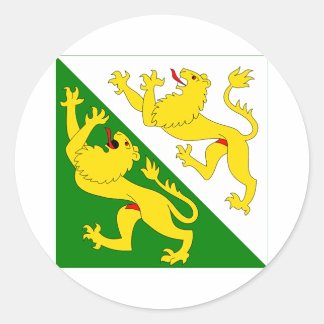 Thurgauer Flagge Runder Aufkleber (Vorderseite)