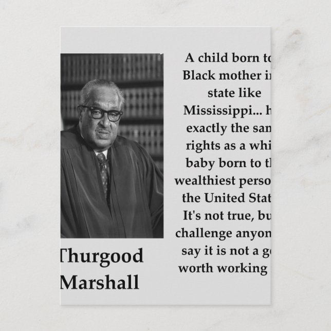 Thurgood Marshall ziZitat Postkarte (Vorderseite)