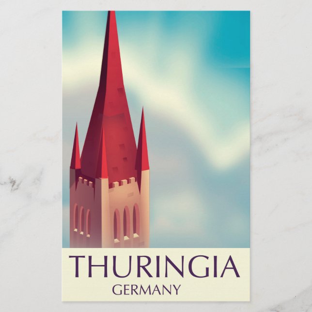 Thüringen Deutschland Reiseplakat Briefpapier (Vorderseite)