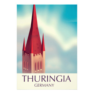 Thüringen Deutschland Reiseplakat Fotodruck
