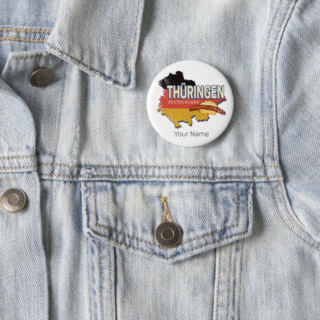 Thüringen Deutschland Retro Bundesstaatlicher Staa Button (Beispiel)