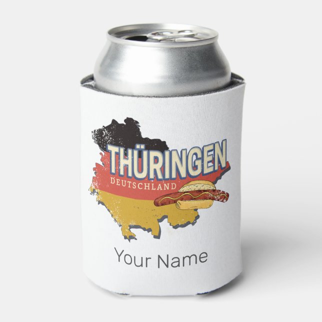 Thüringen Deutschland Retro Bundesstaatlicher Staa Dosenkühler (Kanne Vorderseite)