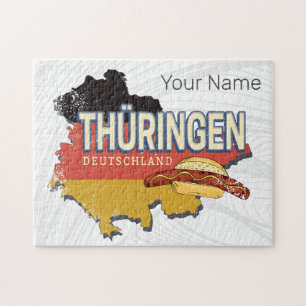Thüringen Deutschland Retro Bundesstaatlicher Staa Puzzle