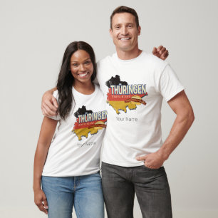 Thüringen Deutschland Retro Bundesstaatlicher Staa T-Shirt