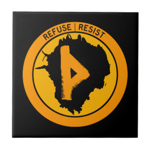 Thurisaz Inkblot Refuse Resist Fliese