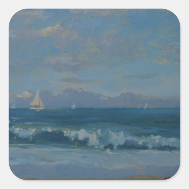 Thurlestone Beach Quadratischer Aufkleber (Vorderseite)