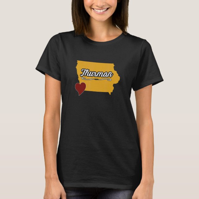 THURMAN IOWA IA USA  Cute Souvenir Merch  US City  T-Shirt (Vorderseite)