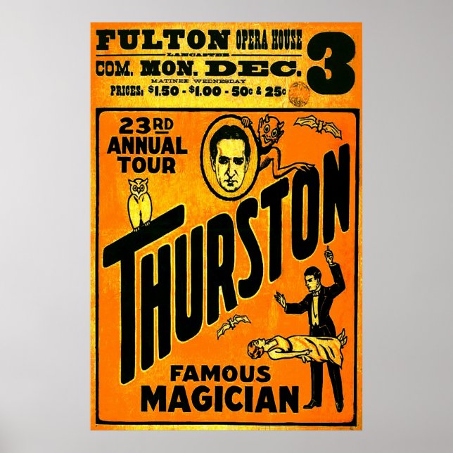 Thurston, Berühmter Magier 23. jährliche Tour. Poster (Vorne)