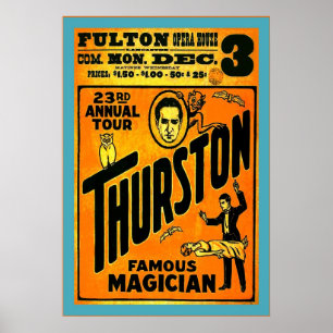Thurston, Berühmter Magier ~ Vintager Magier Poster