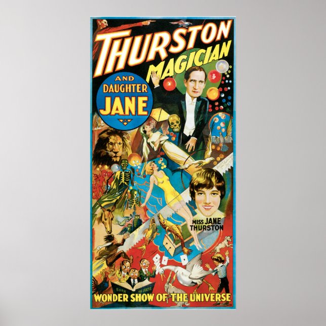 Thurston & Daughter Jane Magician Werbung Poster (Vorne)