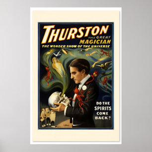 Thurston der große Magier 1914 im Vintage-Stil Poster