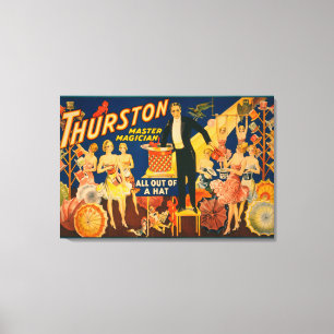 Thurston, Meisterzauberer "Aus einem Hut" Magie Leinwanddruck