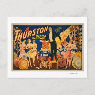 Thurston, Meisterzauberer "Aus einem Hut" Magie Postkarte