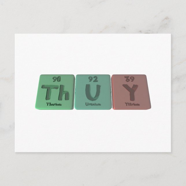 Thuuum als Thorium Uranium Yttrium Postkarte (Vorderseite)