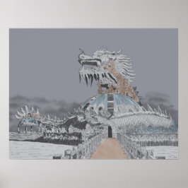 Thuy Tien Lake Abandoned Water Park Illustration Poster