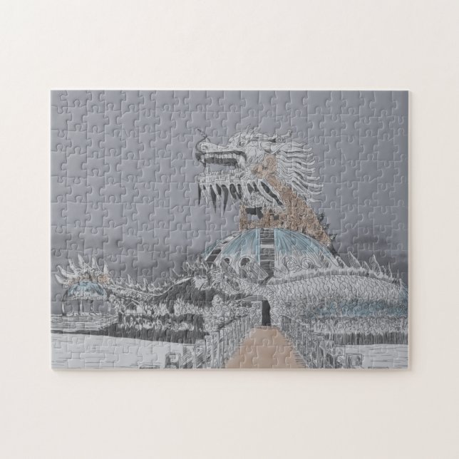 Thuy Tien Lake Abandoned Water Park Illustration Puzzle (Horizontal)