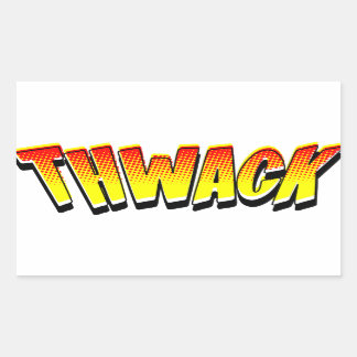 THWACK Comic Book Sound Effect Rechteckiger Aufkleber