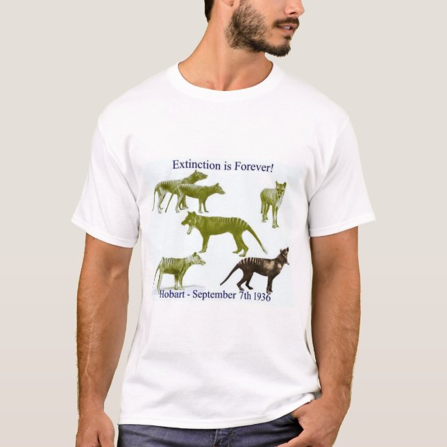 Thylacin Tasmanian Extinction Tiger T - Shirt (Vorderseite)