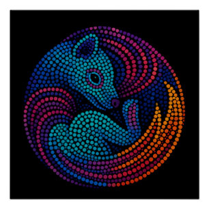 Thylacine Dream - Vibrannte Türe Kunst in modernen Poster