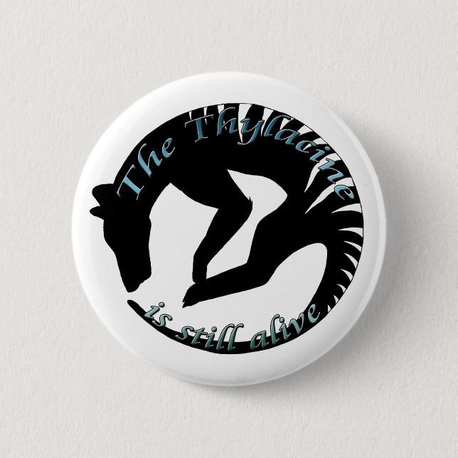 Thylacine Stille lebendiges Logo Button (Vorderseite)