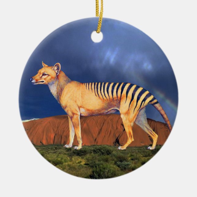 Thylacine (tasmanischer Tiger) Keramik Ornament (Vorne)