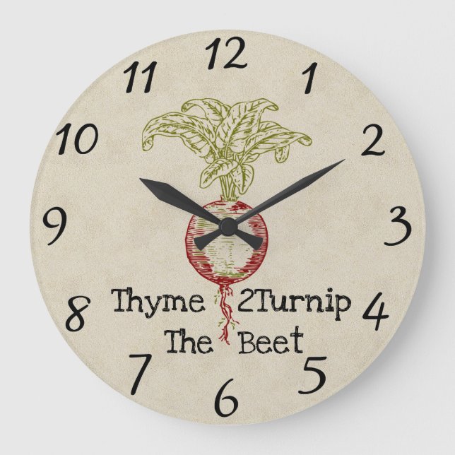 Thyme 2Turnip der Rübenwand Große Wanduhr (Vorderseite)