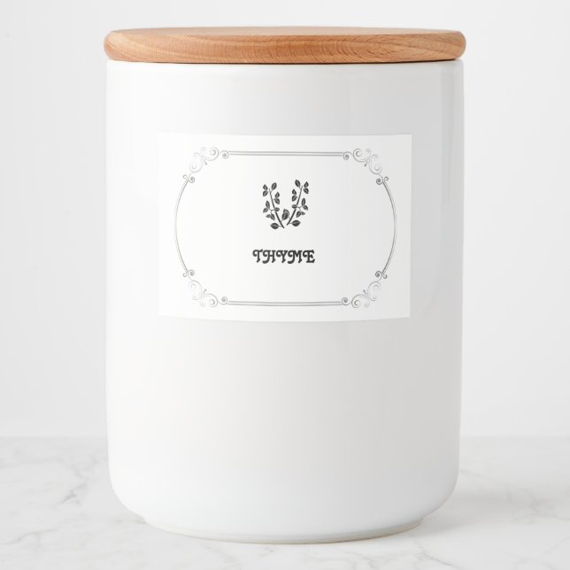 Thyme Spice Label Lebensmitteletikett (Vorderseite)