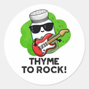 Thyme to Rock Funny Herb Pub Runder Aufkleber