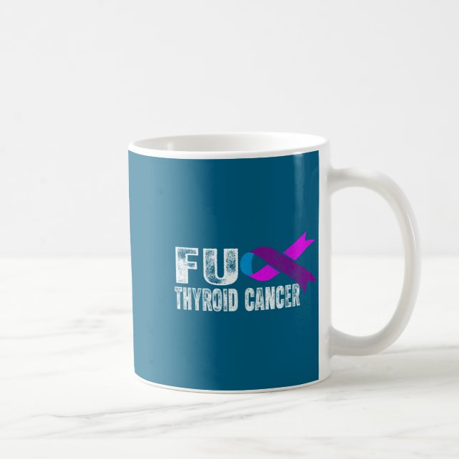 Thyroid Cancer Awareness Retro Thyroid Cancer Surv Kaffeetasse (Rechts)