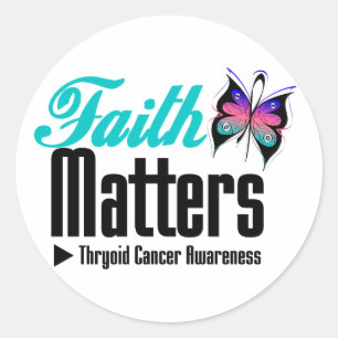 THyroid Cancer FAITH MATTERS Runder Aufkleber