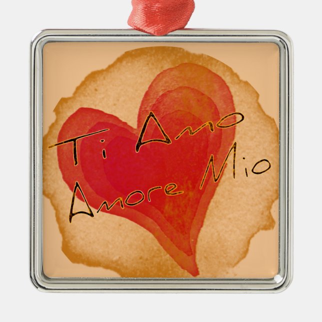 Ti-Amo Amore Mio Silbernes Ornament (Vorne)