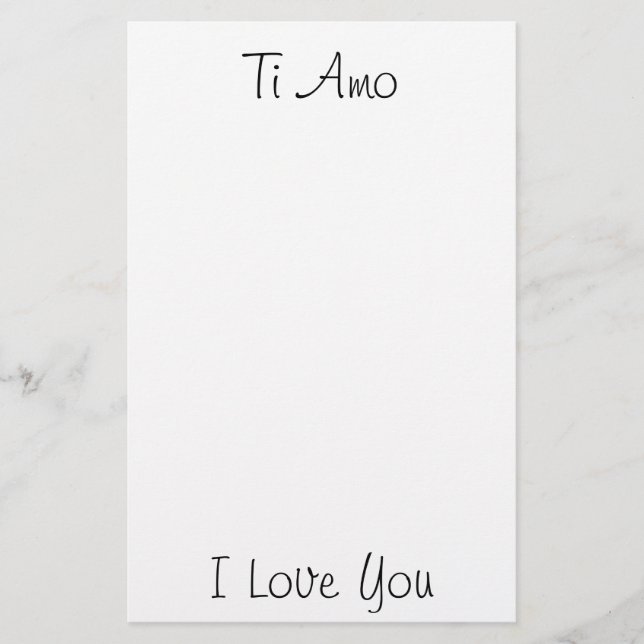 Ti Amo/I Liebe Sie Briefpapier (Vorderseite)