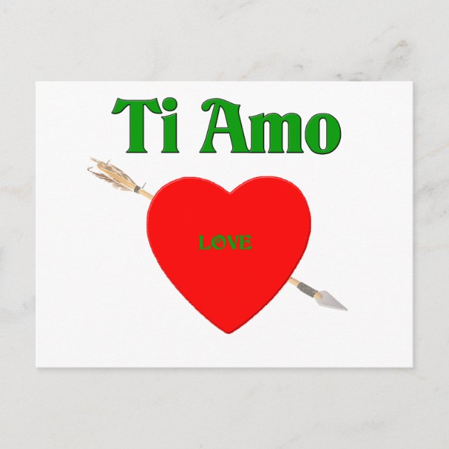 Ti Amo (I Liebe Sie) Postkarte (Vorderseite)
