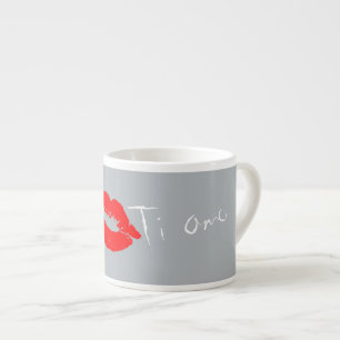 Ti Amo Liebe Sie in den Lippen Italienisch Kiss Ta Espressotasse