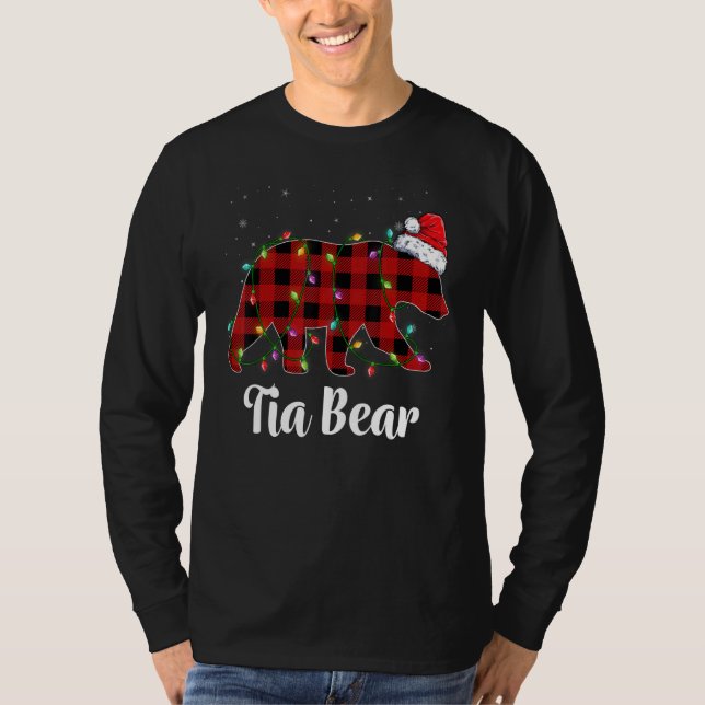 Tia Bear Buffalo Red Plaid Matching Family Christm T-Shirt (Vorderseite)