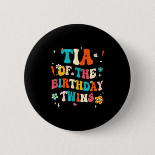 Tia der Geburtstagszwillinge Jungen Mädchen Party Button