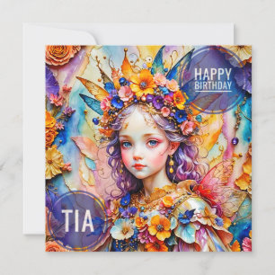 TIA ~ Geburtstagskarte ~ Blume Fairy ~