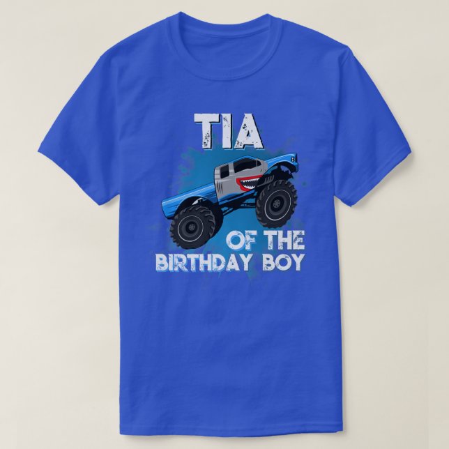 Tia of the Birthday Boy Monster Truck Birthday Par T-Shirt (Design vorne)