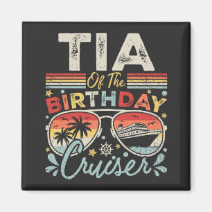Tia of the Birthday Cruiser Vacation Square Magnet