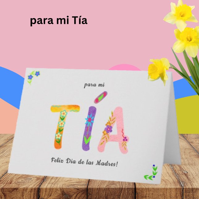 Tía Spanish Tante Floral Bohemisch Mother Day Card Karte (Von Creator hochgeladen)
