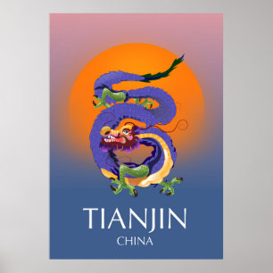 Tianjin China Dragon Reiseplakat Poster