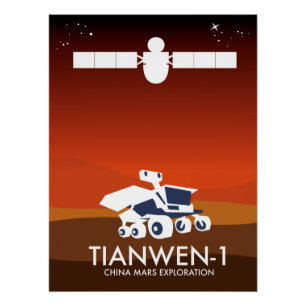 Tianwen-1-China Weltraumkunst Poster