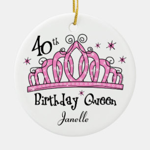 Tiara-40. Geburtstags-Königin LT Keramik Ornament