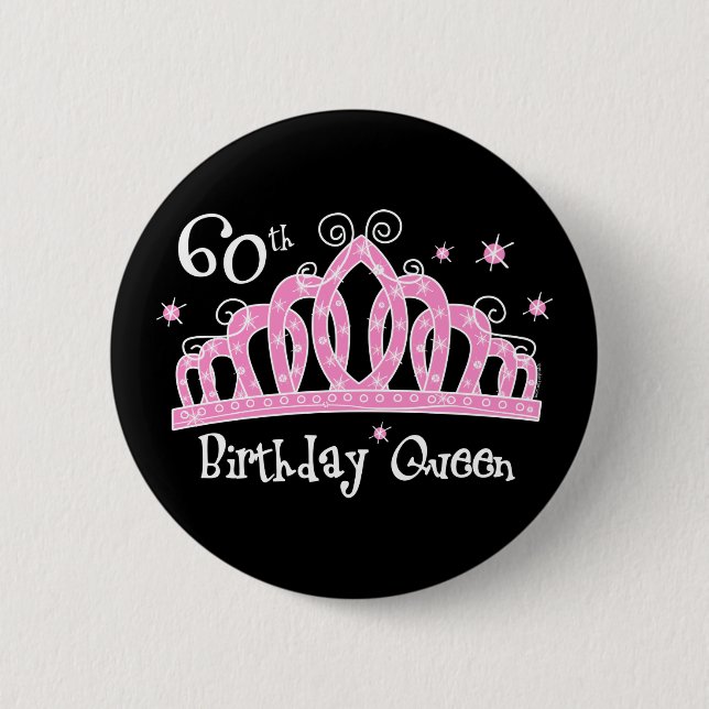 Tiara-60. Geburtstags-Königin DK Button (Vorderseite)