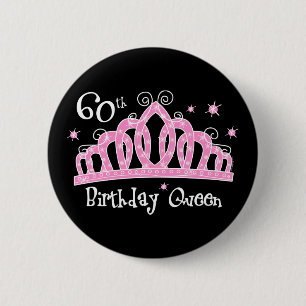 Tiara-60. Geburtstags-Königin DK Button