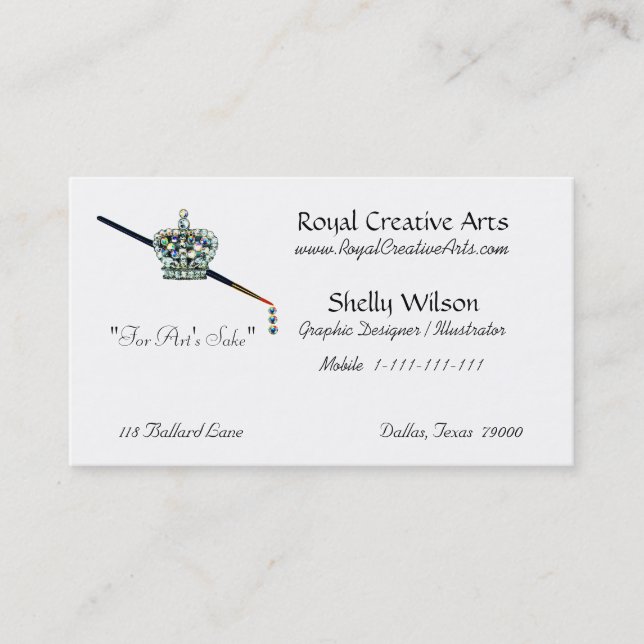 Tiara ARTIST Business Cards Visitenkarte (Vorderseite)
